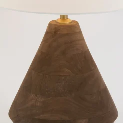 Pöytävalaisin CAPANNE, luonnonväri/écru, korkeus 37 cm, mangopuu, E27