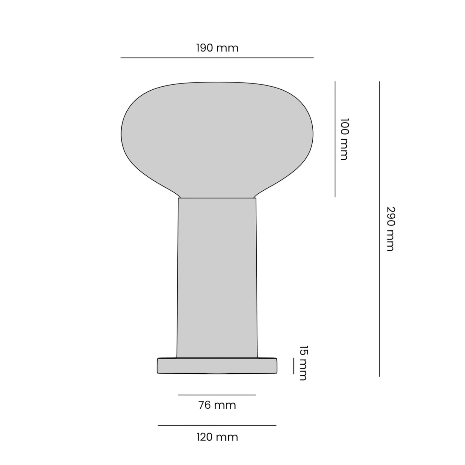 Pöytävalaisin Flo, harmaa, Ø 19 cm, lasi