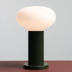 Pöytävalaisin Flo, vihreä, Ø 19 cm, lasi
