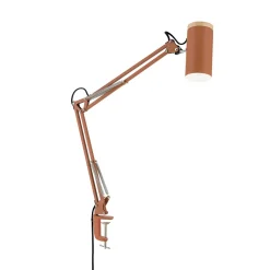 Pöytävalaisin Gili, korallipunainen, kiinnike, teräs, korkeus 75 cm, E27