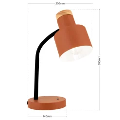 Pöytävalaisin Gili, korallipunainen, teräs, korkeus 35 cm, E27
