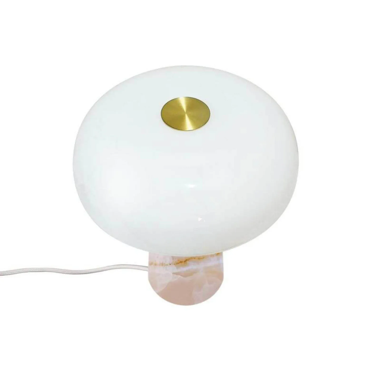 Pöytävalaisin Glossy, vaaleanpunainen/valkoinen, korkeus 24 cm, marmori/lasi