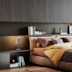 Pöytävalaisin Kaneo, taupe, korkeus 30,8 cm, metalli, tekstiili, E14