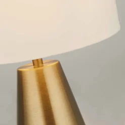 Pöytävalaisin Laynie, messinki/beige, metalli/tekstiili, 24 cm, E14