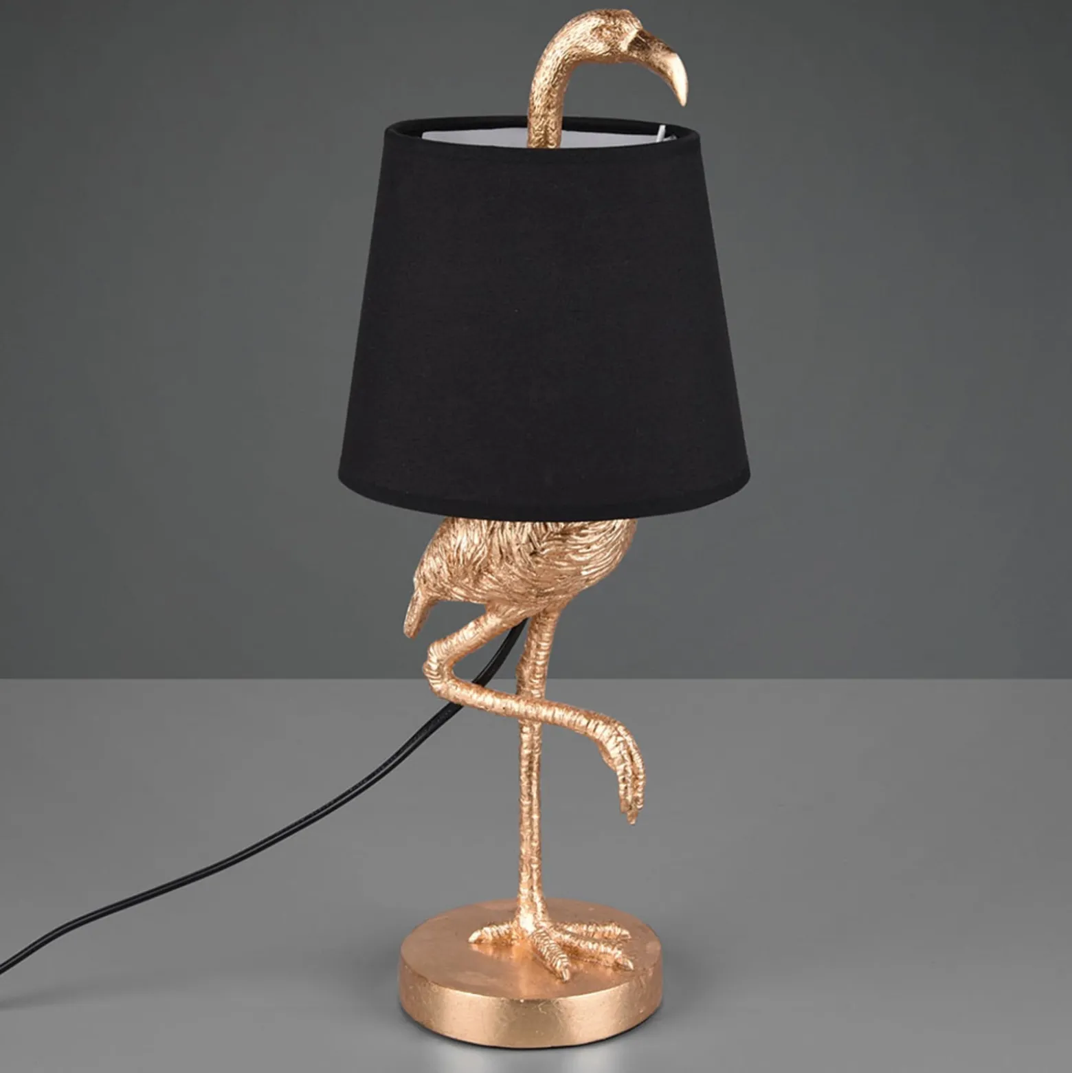 Pöytävalaisin Lola, flamingo, musta/kulta