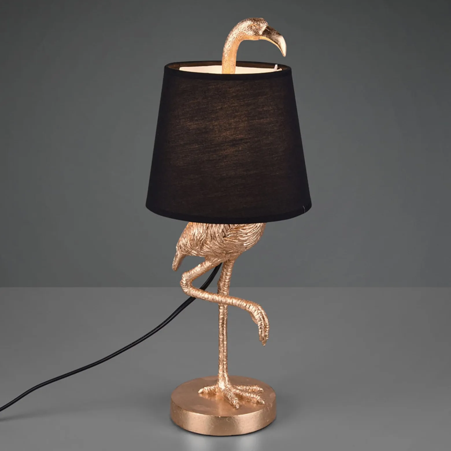 Pöytävalaisin Lola, flamingo, musta/kulta