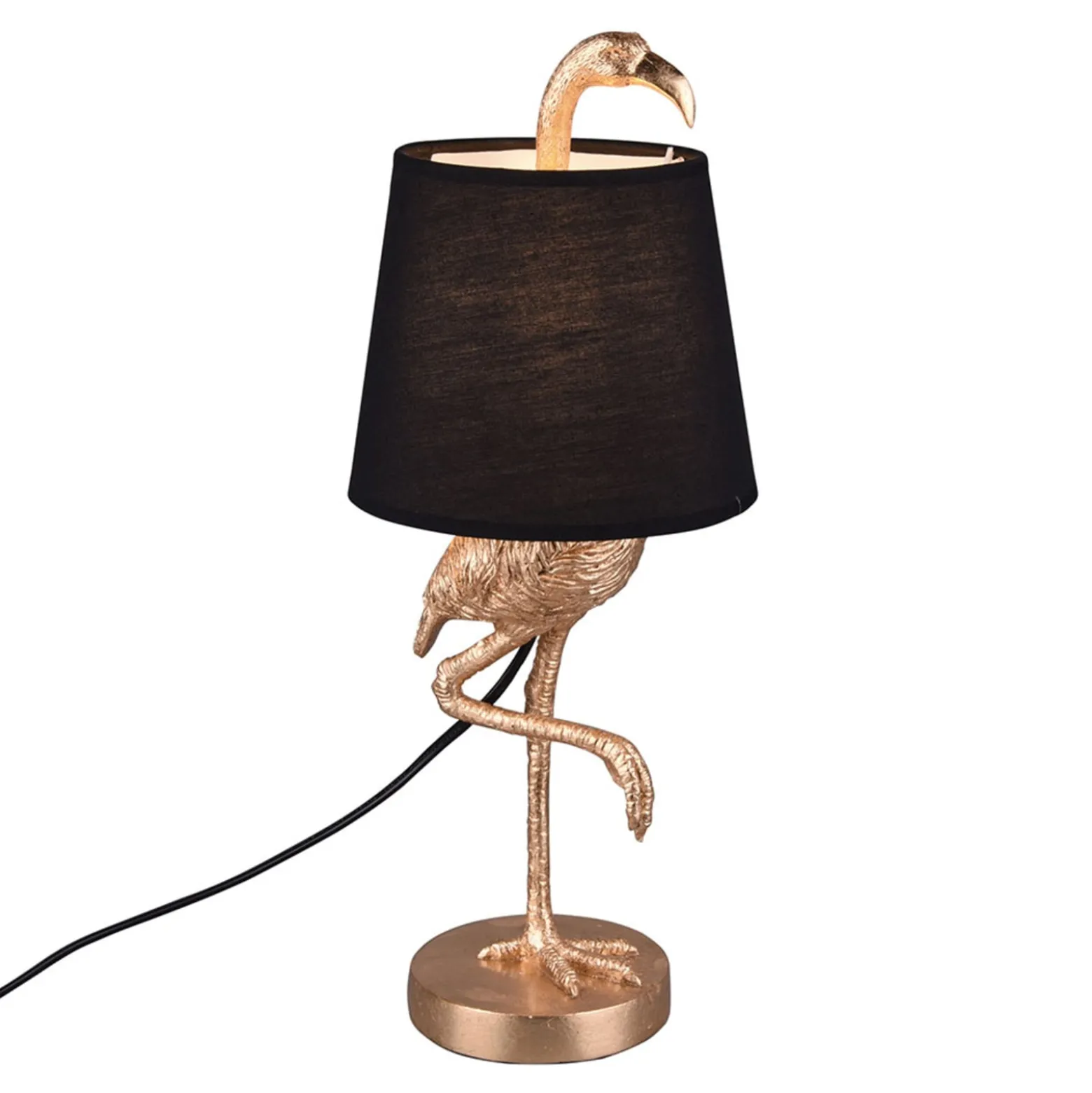 Pöytävalaisin Lola, flamingo, musta/kulta
