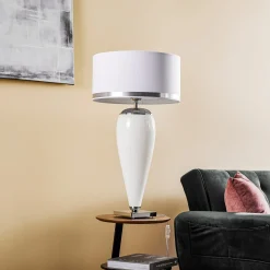 Pöytävalaisin Lund, valkoinen/opaali, korkeus 70 cm