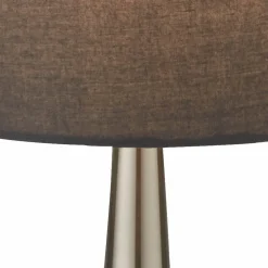 Pöytävalaisin Neraiah, harmaa/hopea, tekstiili, 34 cm, himmennettävä