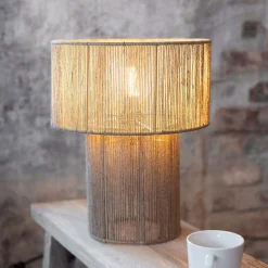 Pöytävalaisin Soga, luonnonväri, juutti, korkeus 40 cm