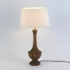 Pöytävalaisin SUBASIO, luonnonväri/écru, korkeus 50 cm, mangopuu, E27