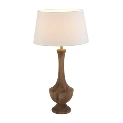 Pöytävalaisin SUBASIO, luonnonväri/écru, korkeus 50 cm, mangopuu, E27