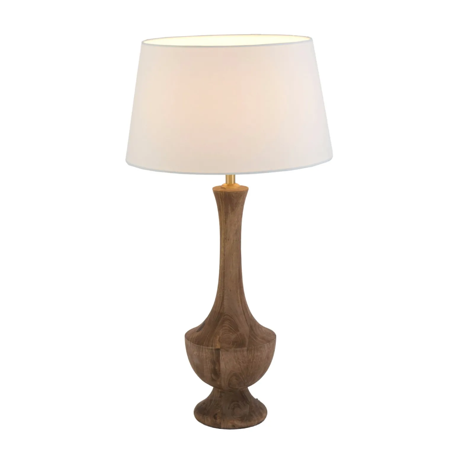 Pöytävalaisin SUBASIO, luonnonväri/écru, korkeus 50 cm, mangopuu, E27