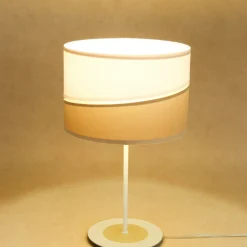 Pöytävalaisin Susan, valkoinen/beige/kulta