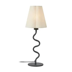Pöytävalaisin Veya, musta/beige, pellava, korkeus 41 cm, E14