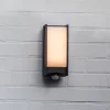 QUBO-ulkoseinälamppu LED-anturilla, tummanharmaa, korkeus 27 cm, IP54
