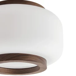 Quitani LED-kattovalaisin Shiro, halkaisija 28 cm, puu/lasi, CCT