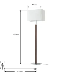 Quitani LED-lattiavalo Lisene, pähkinä/hopea/luonnonväri, 162 cm, himmennettävä