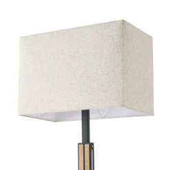 Quitani LED-lattiavalo Lisene, tammi/musta/luonnonväri, 162 cm, himmennettävä
