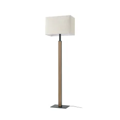 Quitani LED-lattiavalo Lisene, tammi/musta/luonnonväri, 162 cm, himmennettävä