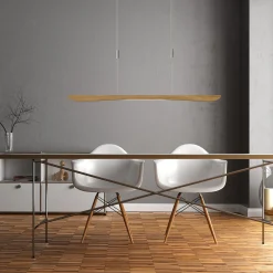 Quitani LED-riippuvalaisin Hiba, luonnon tammi, pituus 118 cm