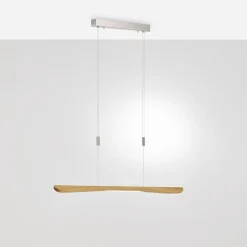Quitani LED-riippuvalaisin Hiba, luonnon tammi, pituus 118 cm