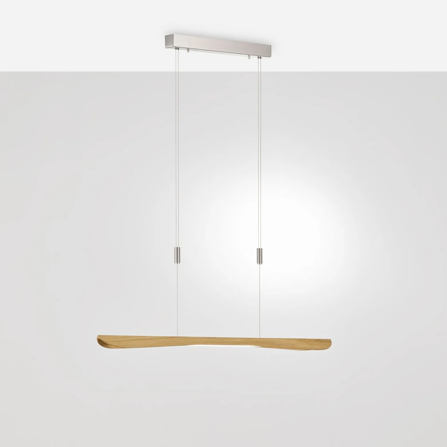 Quitani LED-riippuvalaisin Hiba, luonnon tammi, pituus 118 cm