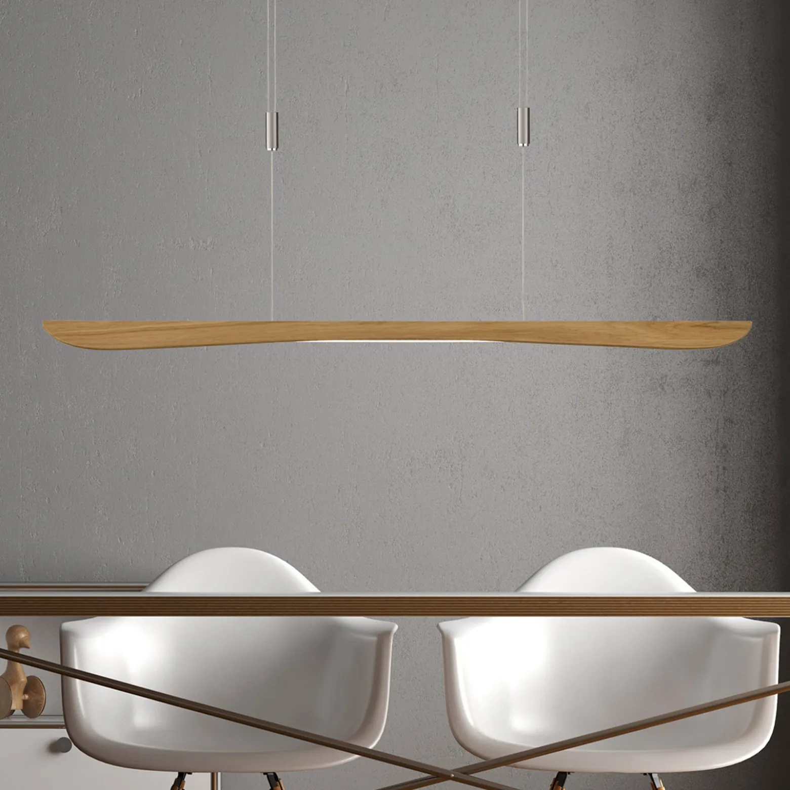 Quitani LED-riippuvalaisin Hiba, luonnon tammi, pituus 118 cm