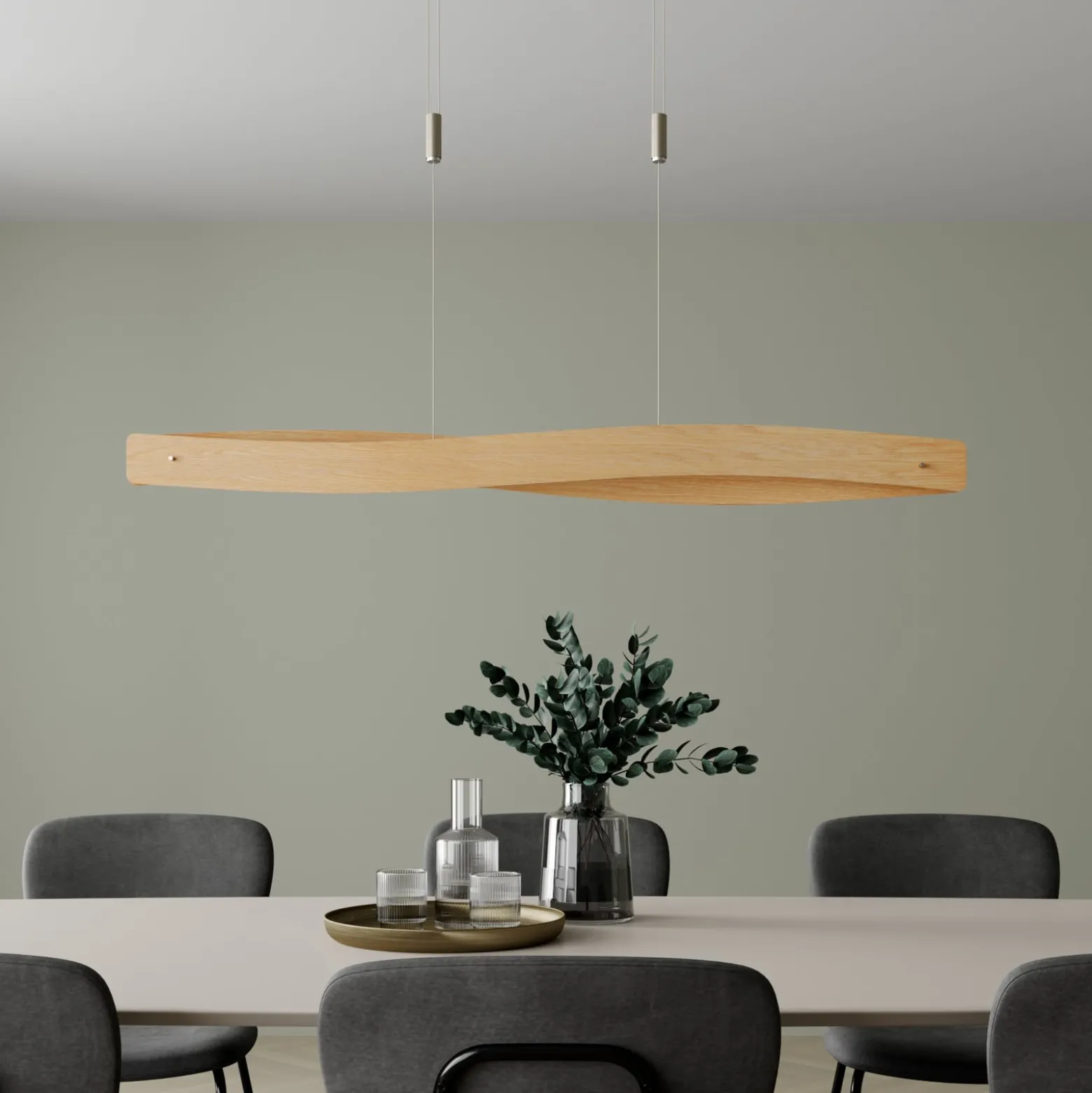 Quitani LED-riippuvalaisin Lian, tammi/luonnollinen
