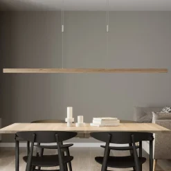 Quitani LED-riippuvalaisin Nora, luonnonvärinen tammi, pituus 158 cm