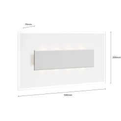 Quitani LED-seinävalaisin Lole, alumiini, 59 x 29 cm, lasi