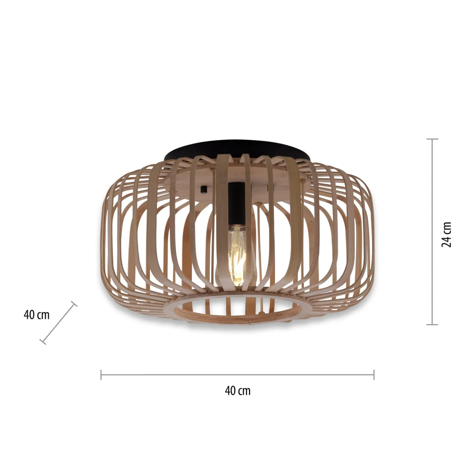 Racoon kattovalaisin puusta, paksut jouset, Ø 42cm