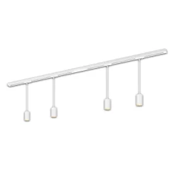 RAIL 230 V kiskojärjestelmä, valkoinen, 4 riipusta, pituus 1,5 m