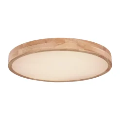 Rainer LED-kattovalaisin, Ø 60 cm, puuefekti, metalli, CCT