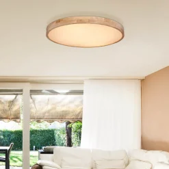 Rainer LED-kattovalaisin, Ø 80 cm, puusepäntehoste, metalli, CCT
