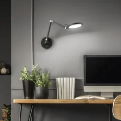 Regina LED-seinävalaisin, musta, CCT, himmennettävä, säädettävä