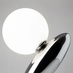 RESONANCE-LED-pöytälamppu, platina/opaali, 37 cm, metalli/lasi, himmennettävä