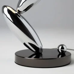RESONANCE-LED-pöytälamppu, platina/opaali, 37 cm, metalli/lasi, himmennettävä