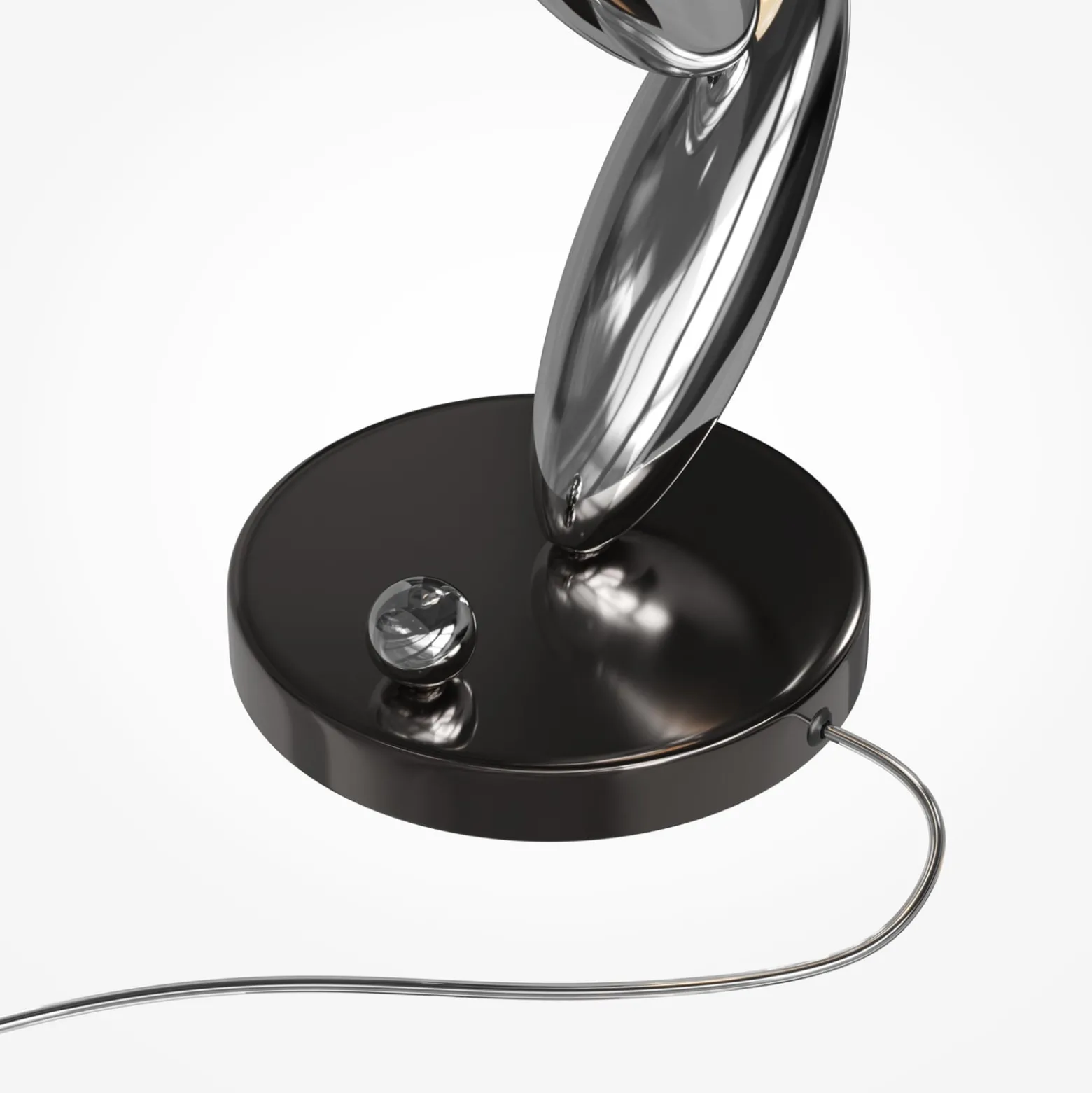 RESONANCE-LED-pöytälamppu, platina/opaali, 37 cm, metalli/lasi, himmennettävä