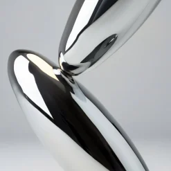 RESONANCE-LED-pöytälamppu, platina/opaali, 37 cm, metalli/lasi, himmennettävä