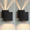 RIALTO-LED-ulkoseinävalaisin, musta, 20 cm, IP44, ylös/alas