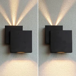 RIALTO-LED-ulkoseinävalaisin, musta, 20 cm, IP44, ylös/alas