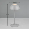 Ricardo ladattava LED-pöytävalaisin, harmaa, korkeus 30 cm, muovia