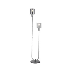 Riffelini lattiavalaisin, korkeus 152 cm, savunharmaa, 2-valo, lasi