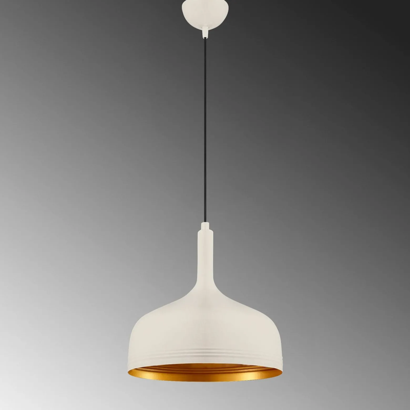 Riippuvalaisin Berceste 187-S, valkoinen/kultainen, metalli, Ø 30 cm