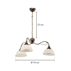 Riippuvalaisin Casale, 3-lamppuinen Ø 74cm