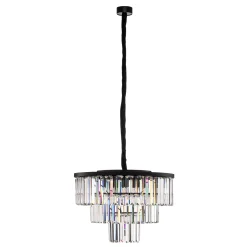 Riippuvalaisin Cristal, läpinäkyvä/musta, Ø 56 cm