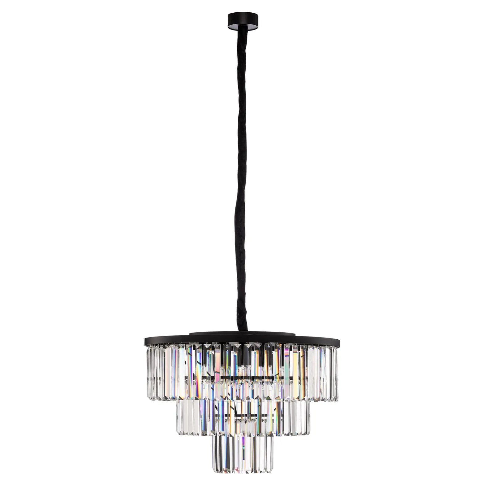 Riippuvalaisin Cristal, läpinäkyvä/musta, Ø 56 cm