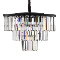Riippuvalaisin Cristal, läpinäkyvä/musta, Ø 56 cm