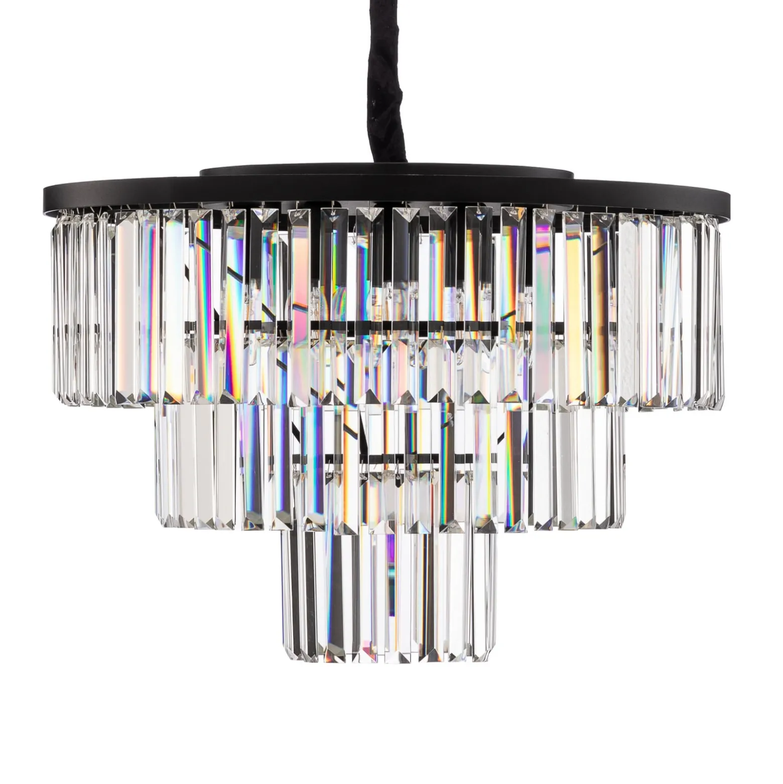 Riippuvalaisin Cristal, läpinäkyvä/musta, Ø 56 cm
